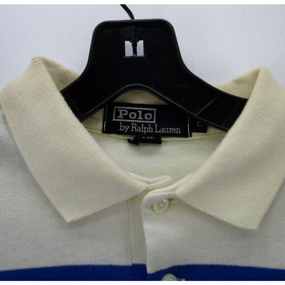 VINTAGE Ralph Lauren Polo Shirt Large White 90s Pullover Golf Pony * - Picture 9 of 15